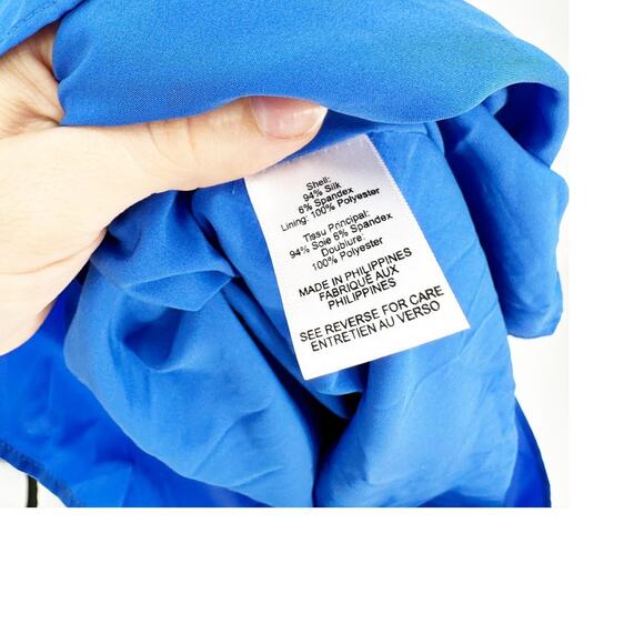 Milly Electra Blue Silk Satin Sleeveless Slip Midi Dress 2 - Picture 5 of 5